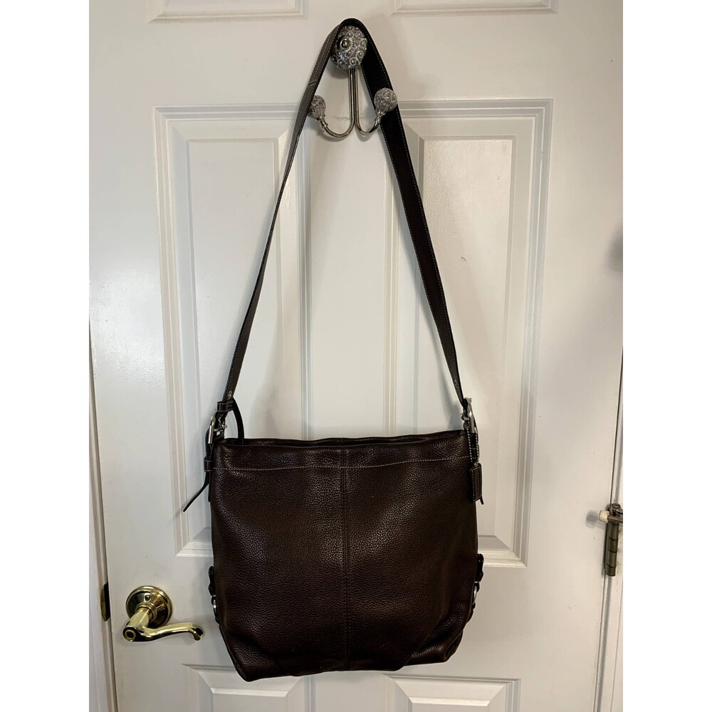 Coach Brown Pebble Leather Convertible Crossbody Bag F15064